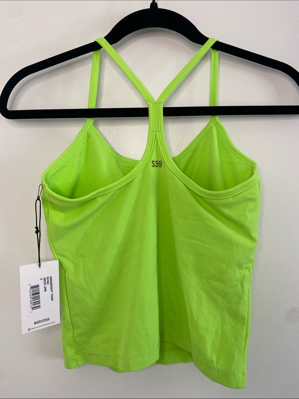 Splits59 NWT Airweight Tank Neon Lime Racerback Yoga Pilates Small - Picture 5 of 7
